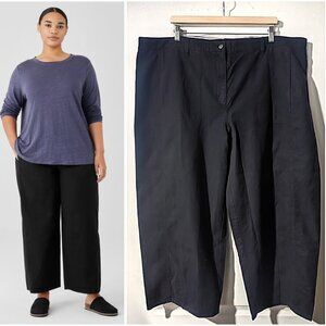 Eileen Fisher | Cotton Hemp Stretch Wide-Leg Pant In Black